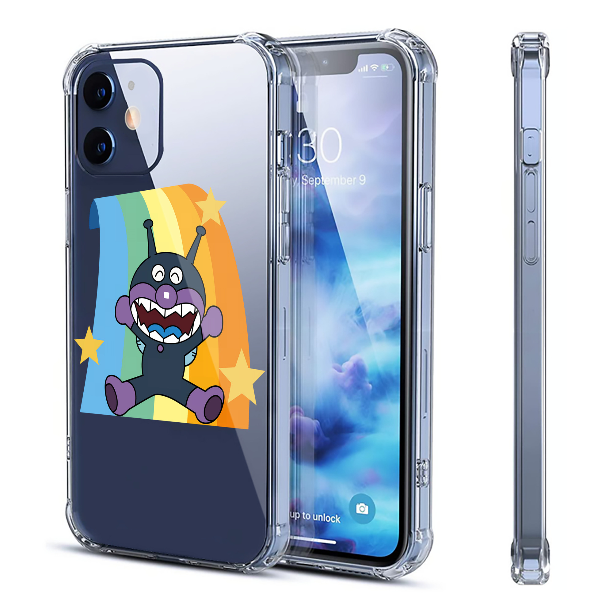 （画像用） アンパンマン Anpanman 【iPhone 12シリーズ対応】透明スマホケース（クリアソフトケース）
